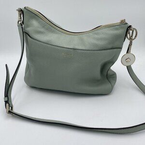 Kate Spade Hobo Bag Mint Green Pebbled Leather Chunky Handbag Purse Crossbody
